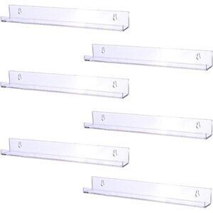 6 Pack 15 Inch Acrylic Invisible Kids Floating Bookshelf for Kids Room,Modern